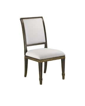 Ines Black Chair, Muslin by Currey and Company