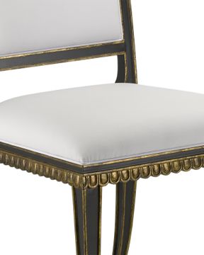Ines Black Chair, Muslin by Currey and Company - view 2