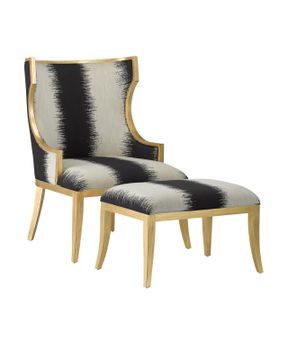 Garson Gold Ottoman, Otunga Kona by Currey and Company - view 5