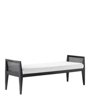 Teagan Black Bench, Muslin by Currey and Company