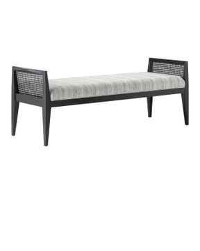 Teagan Black Bench, Attel Ivory by Currey and Company