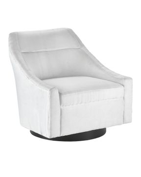 Pryce Black Swivel Chair, Muslin by Currey and Company