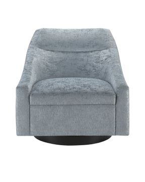 Pryce Black Swivel Chair, Buzzword Cerulean by Currey and Company - view 3