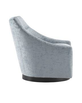 Pryce Black Swivel Chair, Buzzword Cerulean by Currey and Company - view 4