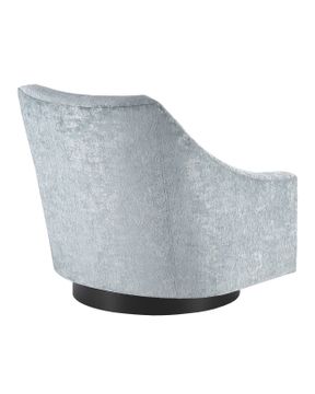 Pryce Black Swivel Chair, Buzzword Cerulean by Currey and Company - view 5