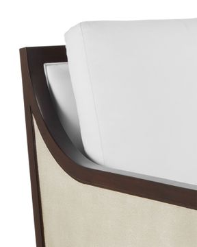 Evie Walnut Sivel Armchair, Muslin by Currey and Company - view 2