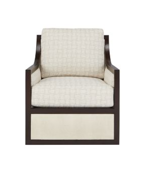 Evie Walnut Swivel Armchair, Happy Returns by Currey and Company - view 3