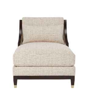 Evie Walnut Chaise, Fava Rosada by Currey and Company - view 3