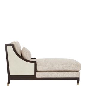 Evie Walnut Chaise, Fava Rosada by Currey and Company - view 4