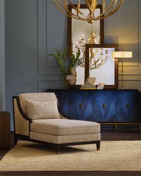 Evie Walnut Chaise, Fava Rosada by Currey and Company - view 7