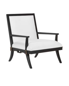 Scarlett Black Armchair, Muslin by Currey and Company