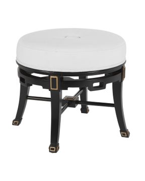 Scarlett Black Ottoman, Muslin by Currey and Company