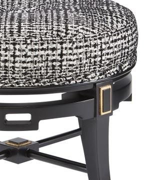 Scarlett Black Ottoman, Marrazzo Tuxedo by Currey and Company - view 2