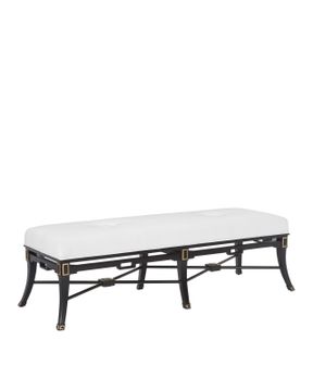 Scarlett Black Bench, Muslin by Currey and Company
