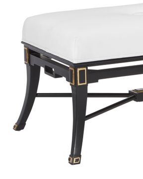 Scarlett Black Bench, Muslin by Currey and Company - view 2