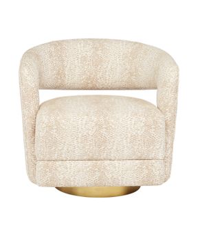Maren Swivel Armchair, Wild Natural Instinct Natural by Currey and Company - view 3