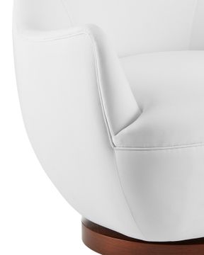 Brene Walnut Swivel Armchair, Muslin by Currey and Company - view 2