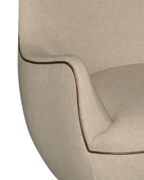 Brene Walnut Swivel Armchair, Felton Oatmeal by Currey and Company - view 2