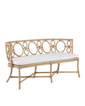 Tegal Rattan Bench, Muslin by Currey and Company
