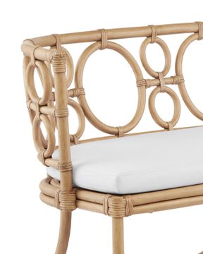 Tegal Rattan Bench, Muslin by Currey and Company - view 2