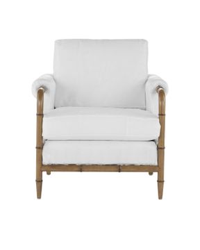 Merle Walnut Armchair, Muslin by Currey and Company - view 3