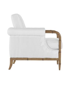 Merle Walnut Armchair, Muslin by Currey and Company - view 4