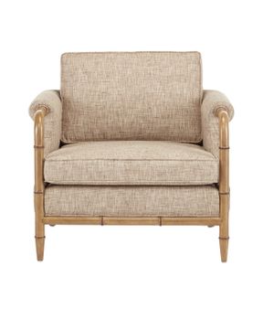 Merle Walnut Armchair, Finn Safari by Currey and Company - view 3
