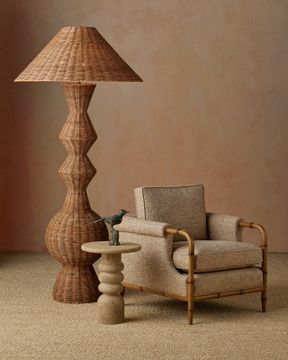 Merle Walnut Armchair, Finn Safari by Currey and Company - view 7