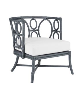 Tegal Navy Chair, Muslin by Currey and Company