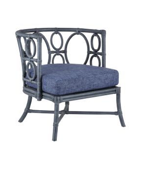 Tegal Navy Chair, Finn Indigo by Currey and Company