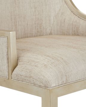 Garson Silver Armchair, Fresh Files Linen by Currey and Company - view 3