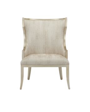 Garson Silver Armchair, Fresh Files Linen by Currey and Company - view 4