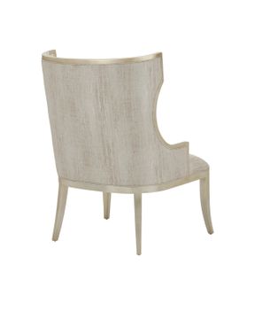 Garson Silver Armchair, Fresh Files Linen by Currey and Company - view 5