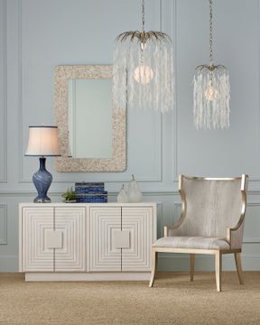 Garson Silver Armchair, Fresh Files Linen by Currey and Company - view 8