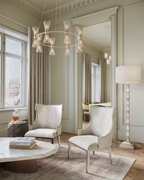 Garson Silver Armchair, Fresh Files Linen by Currey and Company - view 9