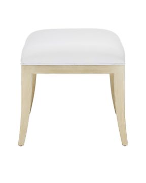 Garson Silver Ottoman, Muslin by Currey and Company - view 4