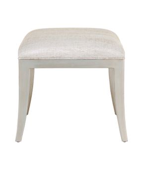 Garson Silver Ottoman, Fresh Files Linen by Currey and Company - view 4
