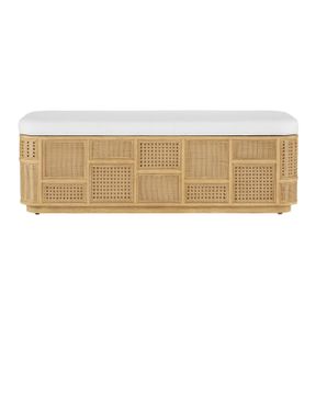 Anisa Sea Sand Storage Bench, Muslin by Currey and Company - view 3