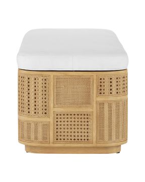 Anisa Sea Sand Storage Bench, Muslin by Currey and Company - view 4