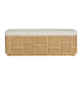 Anisa Sea Sand Storage Bench, Dunmeyer Parchment by Currey and Company - view 4