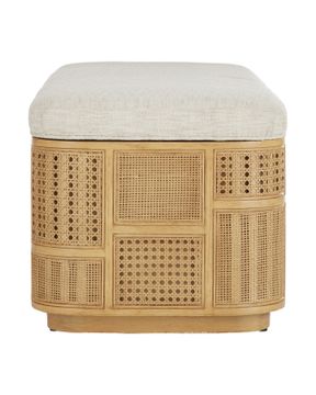 Anisa Sea Sand Storage Bench, Dunmeyer Parchment by Currey and Company - view 5