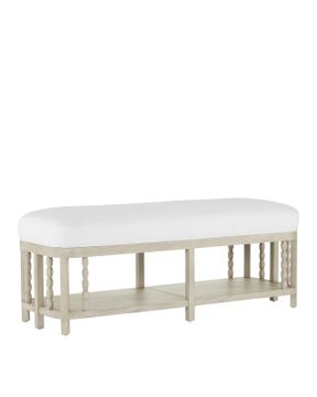 Norene Gray Bench, Muslin by Currey and Company