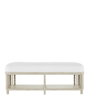 Norene Gray Bench, Muslin by Currey and Company - view 3