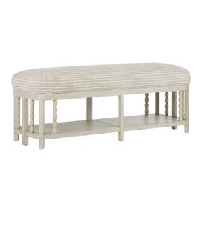 Norene Gray Bench, Demetria Parchment by Currey and Company