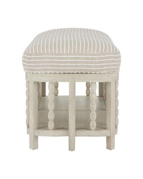 Norene Gray Bench, Demetria Parchment by Currey and Company - view 4