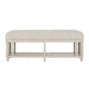 Norene Gray Bench, Demetria Parchment by Currey and Company - view 5