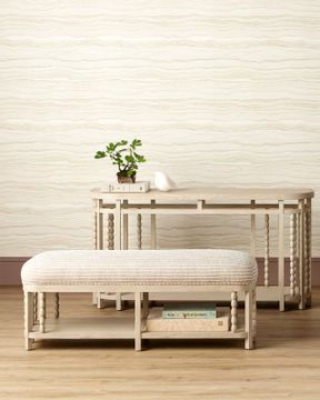 Norene Gray Bench, Demetria Parchment by Currey and Company - view 7