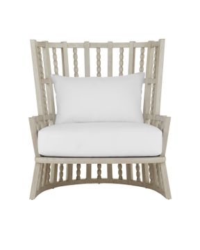 Norene Gray Wing Chair, Muslin by Currey and Company - view 3