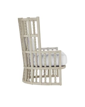 Norene Gray Wing Chair, Muslin by Currey and Company - view 4