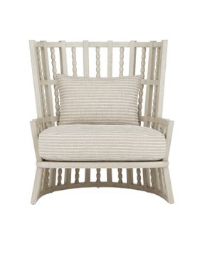 Norene Gray Wing Chair, Demetria Parchment by Currey and Company - view 4